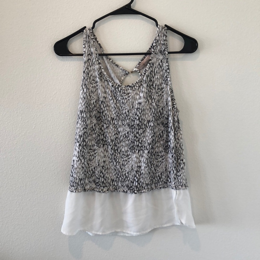 Black and white patterned tank top